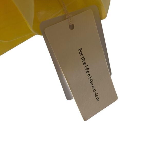 Commense Butter Yellow Cotton Sleeveless Pleated Blouse NWTs size medium - Picture 4 of 7